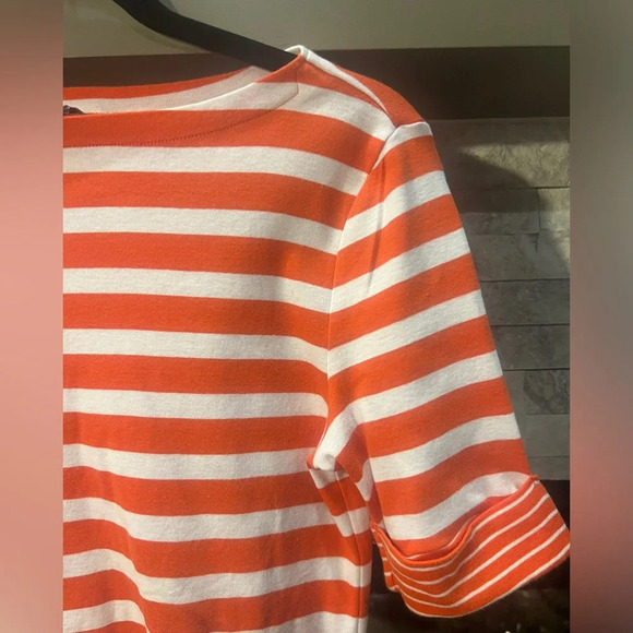 Lauren Ralph Lauren orange striped shirt size Large - Picture 3 of 7
